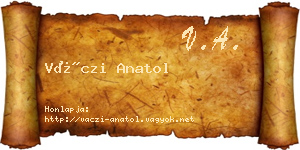 Váczi Anatol névjegykártya